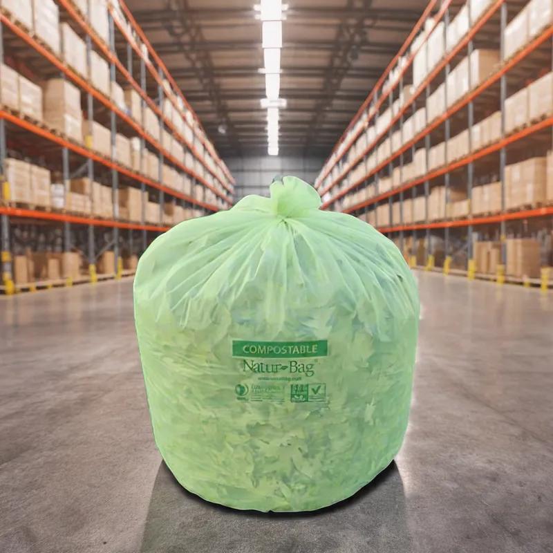 Compostable Liner 28X44 IN 23 GAL Green Plastic 0.9MIL 200/Case