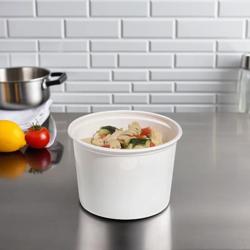 HomeFresh® Deli Container Base 16 OZ PP White Round Leak Resistant 500/Case