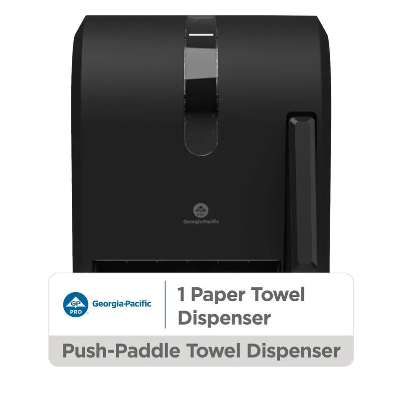 Georgia-Pacific Pro® Paper Towel Dispenser Universal 10.6X12.5 IN Wall Mount Black Push Paddle 1/Each