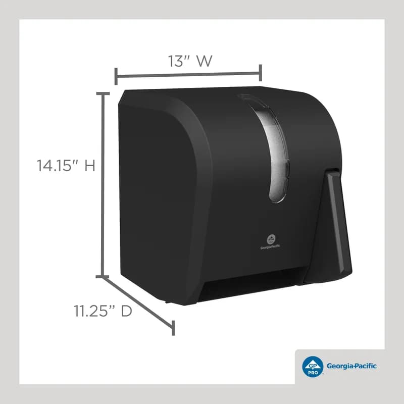 Georgia-Pacific Pro® Paper Towel Dispenser Universal 10.6X12.5 IN Wall Mount Black Push Paddle 1/Each