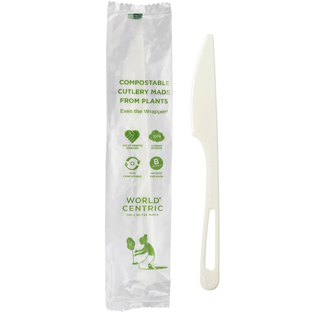 Knife 6.7 IN PS White Individually Wrapped 750/Case