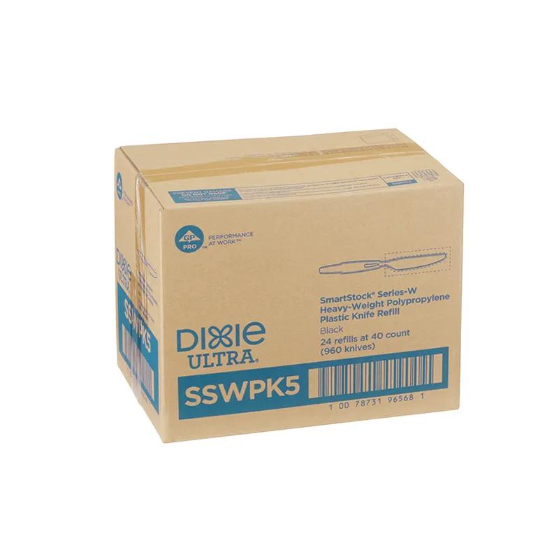 Dixie® Ultra SmartStock® Series-W Knife PP Black Heavyweight Individually Wrapped Refill 960/Case