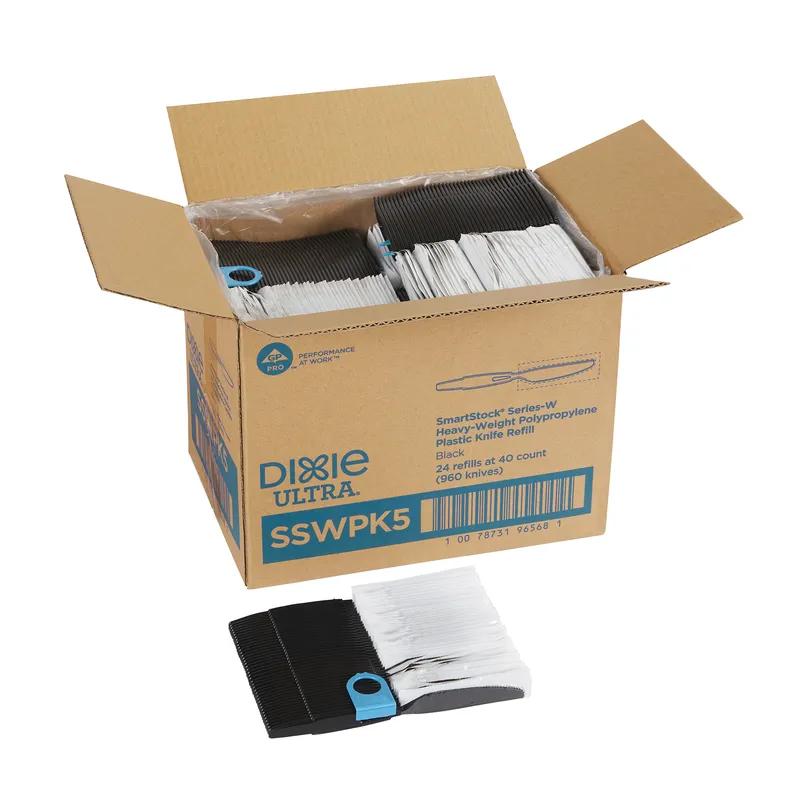 Dixie® Ultra SmartStock® Series-W Knife PP Black Heavyweight Individually Wrapped Refill 960/Case