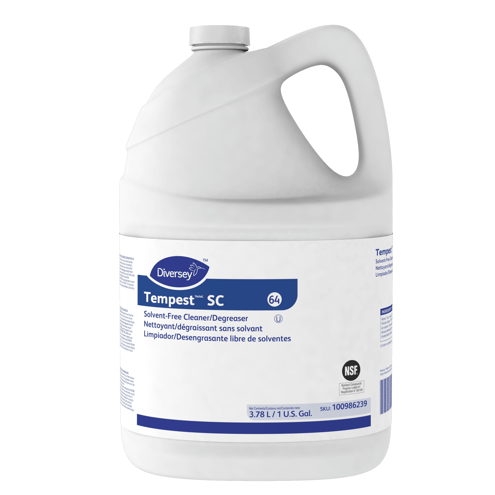 J-Works Tempest SC Degreaser 1 GAL Multi Surface Alkaline Liquid Concentrate Kosher 4/Case