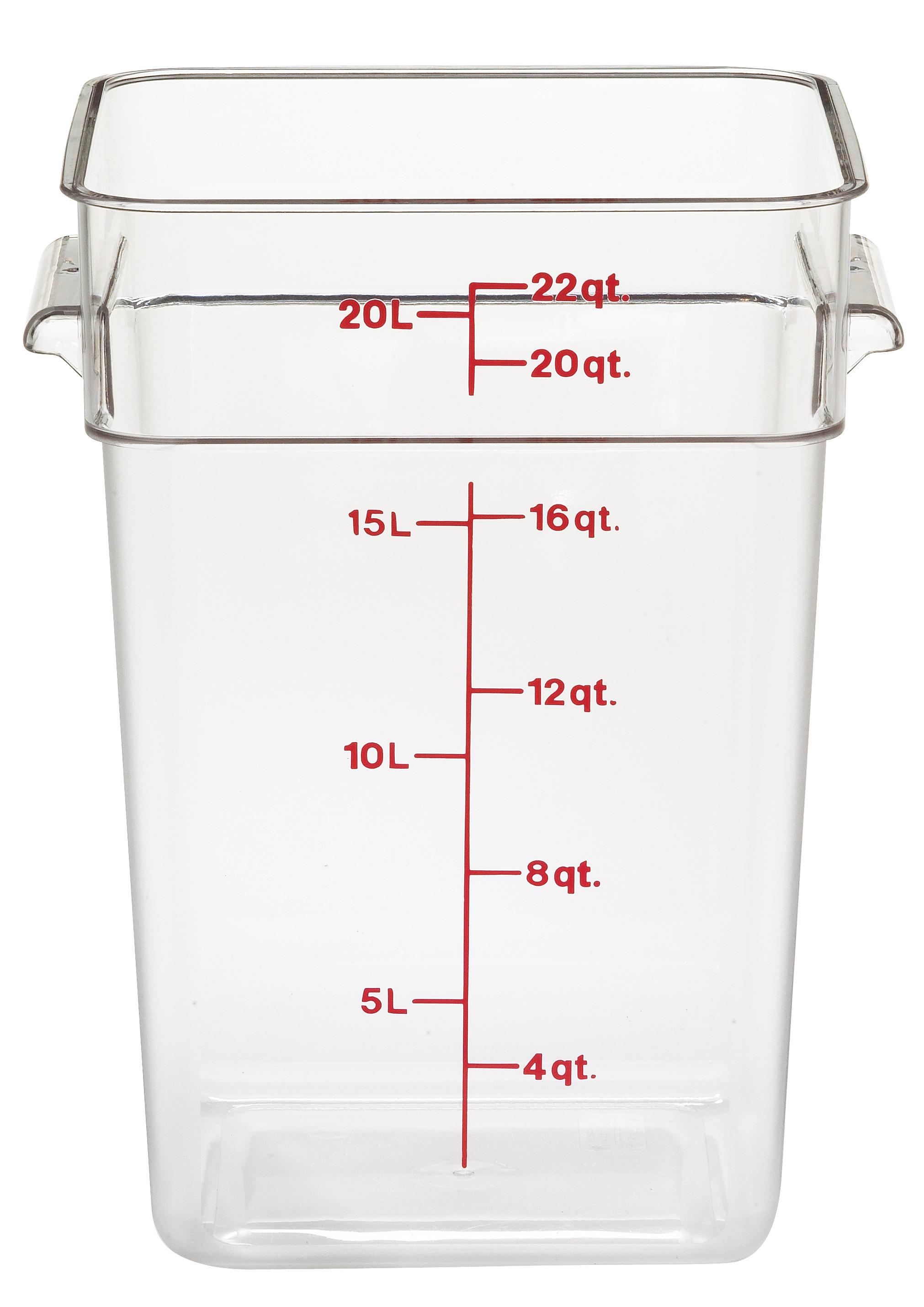 Camwear® CamSquares® Food Storage Container 22 QT Clear Square PC With Handles 1/Each