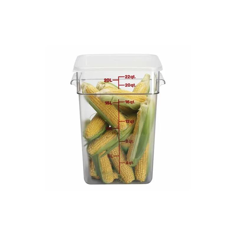 Camwear® CamSquares® Food Storage Container 22 QT Clear Square PC With Handles 1/Each