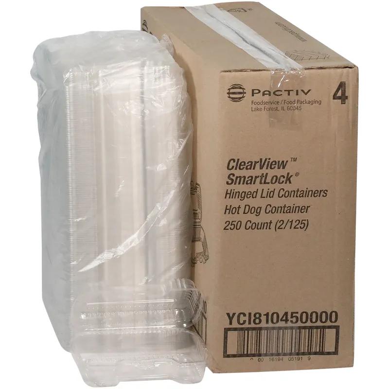 Hoagie & Sub Take-Out Container Hinged With Dome Lid 6.5X2.75X2.25 IN HIPS OPS Clear Rectangle Small 250/Case