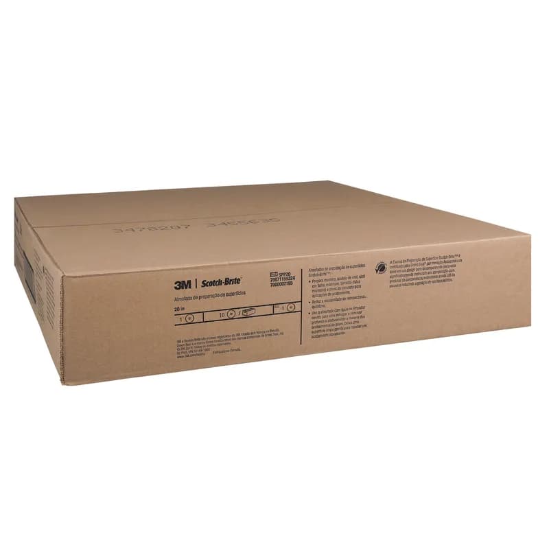 3M™ Scotch-Brite™ SPP Stripping Pad 20X0.3 IN Brown Non-Woven Fiber Nylon 175-600 RPM Center Hole 10/Case