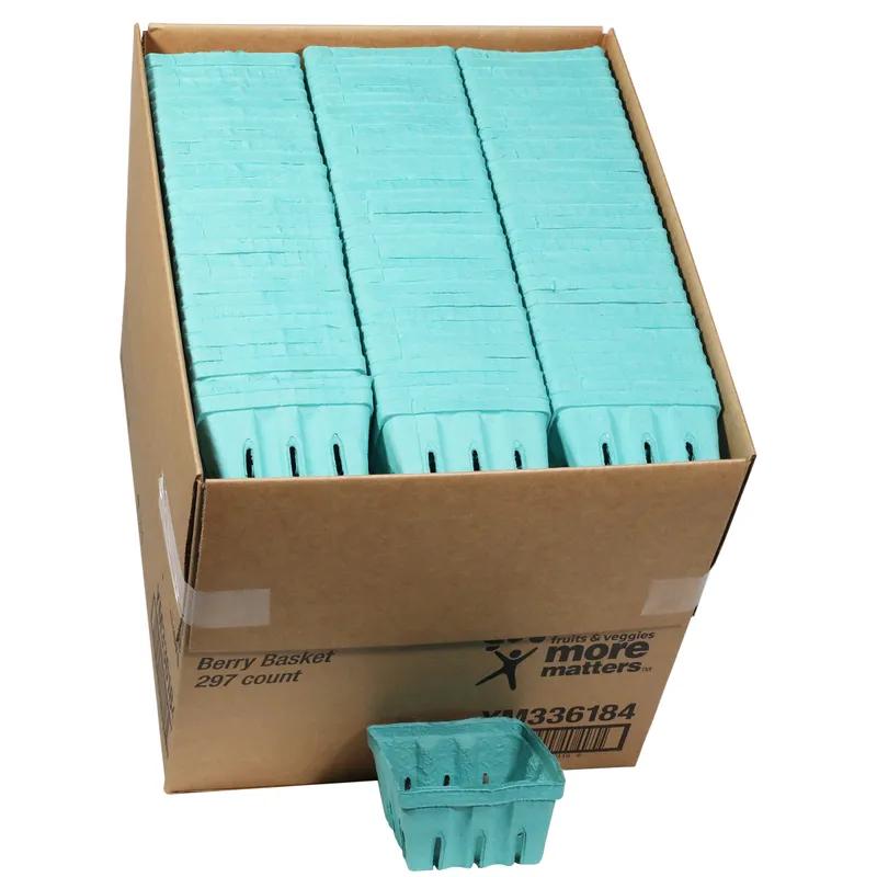 Berry Basket 32 OZ Molded Fiber Green Square 297/Case