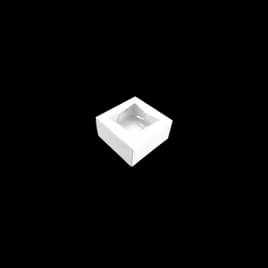 Bakery Box 6X6X3 IN SBS Paperboard White Square Lock Corner Tuck Top With Window 200/Case