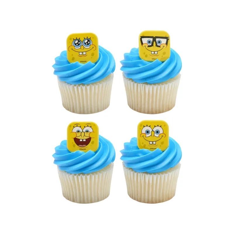 Cake & Cupcake Topper Ring Plastic Multicolor SpongeBob SquarePants 144/Pack