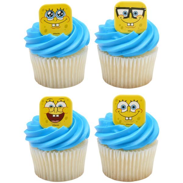 Cake & Cupcake Topper Ring Plastic Multicolor SpongeBob SquarePants 144/Pack