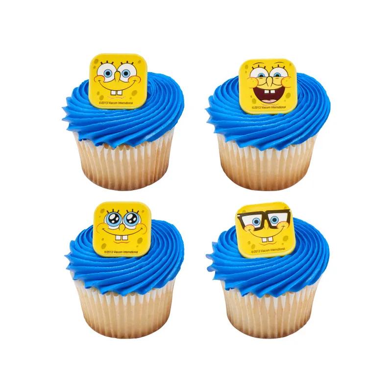 Cake & Cupcake Topper Ring Plastic Multicolor SpongeBob SquarePants 144/Pack
