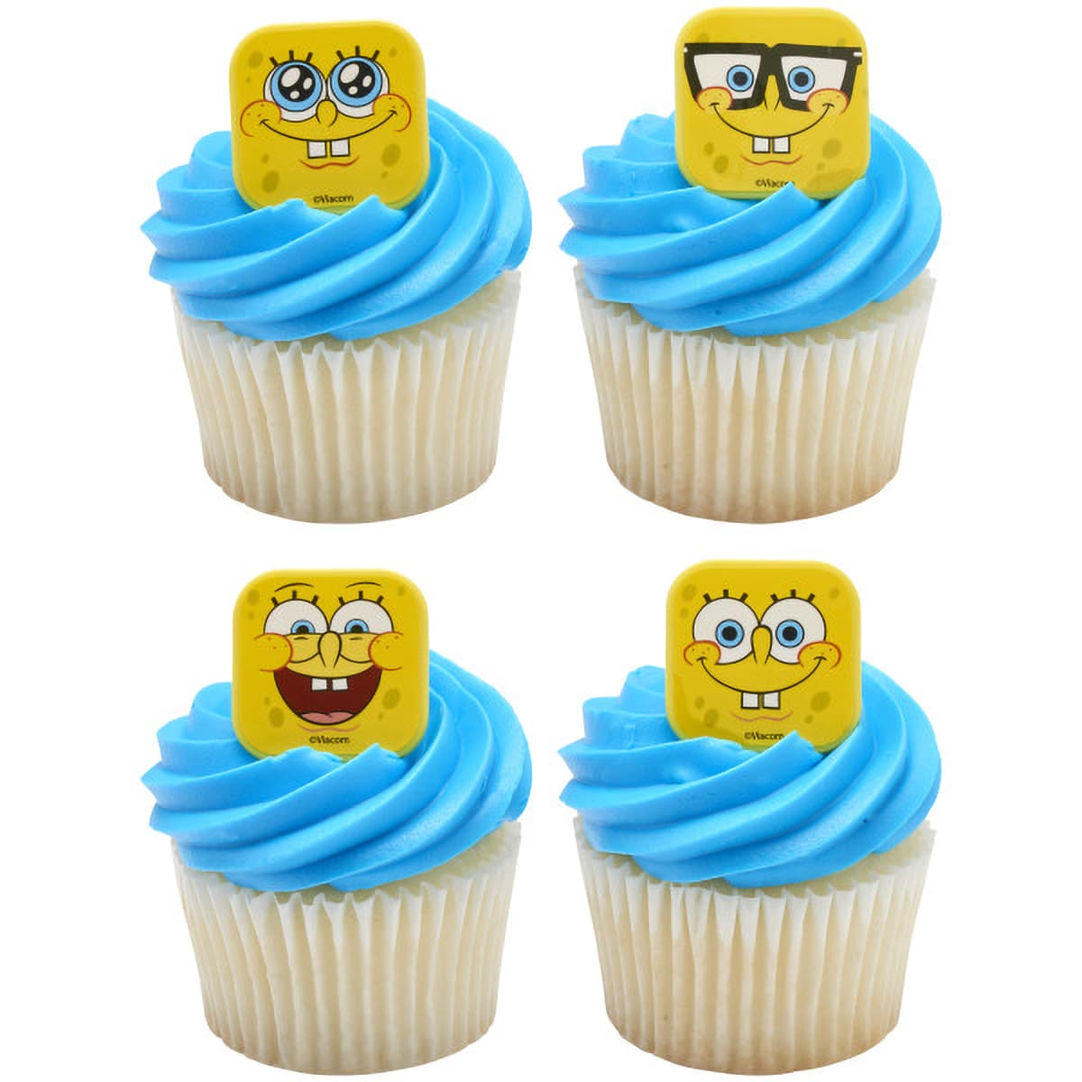Cake & Cupcake Topper Ring Plastic Multicolor SpongeBob SquarePants 144/Pack