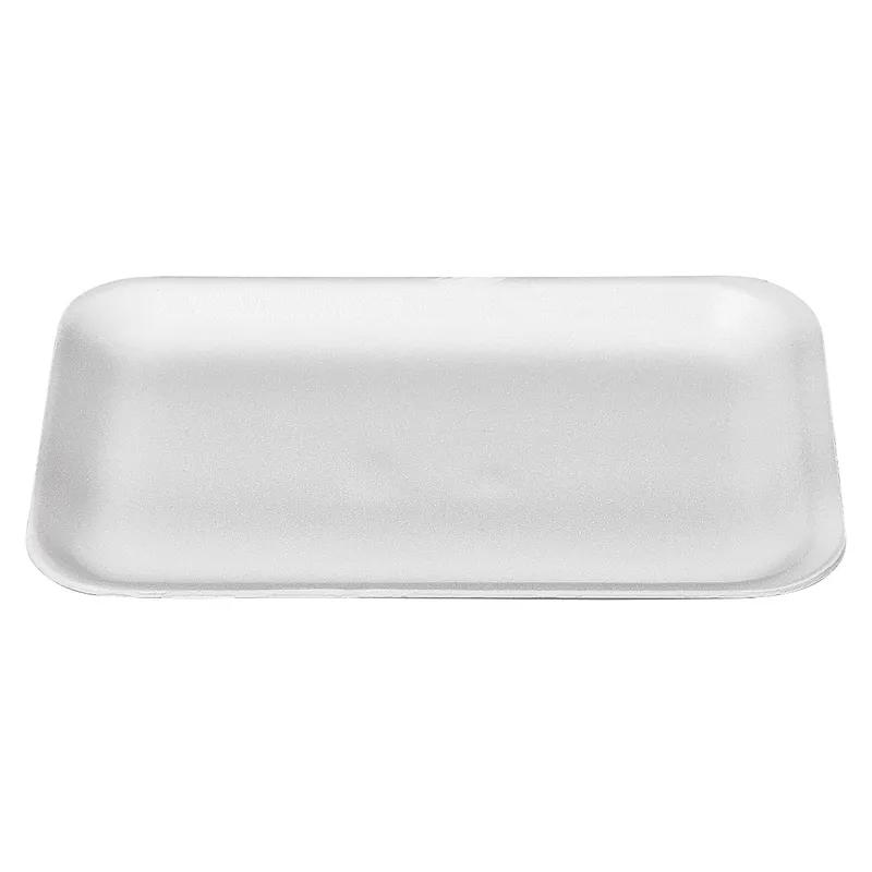 2S Meat Tray 5.75X8.25X0.63 IN Polystyrene Foam White Rectangle 500/Case