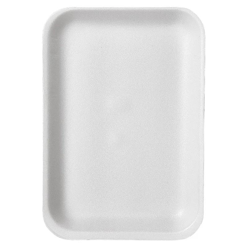 2S Meat Tray 5.75X8.25X0.63 IN Polystyrene Foam White Rectangle 500/Case