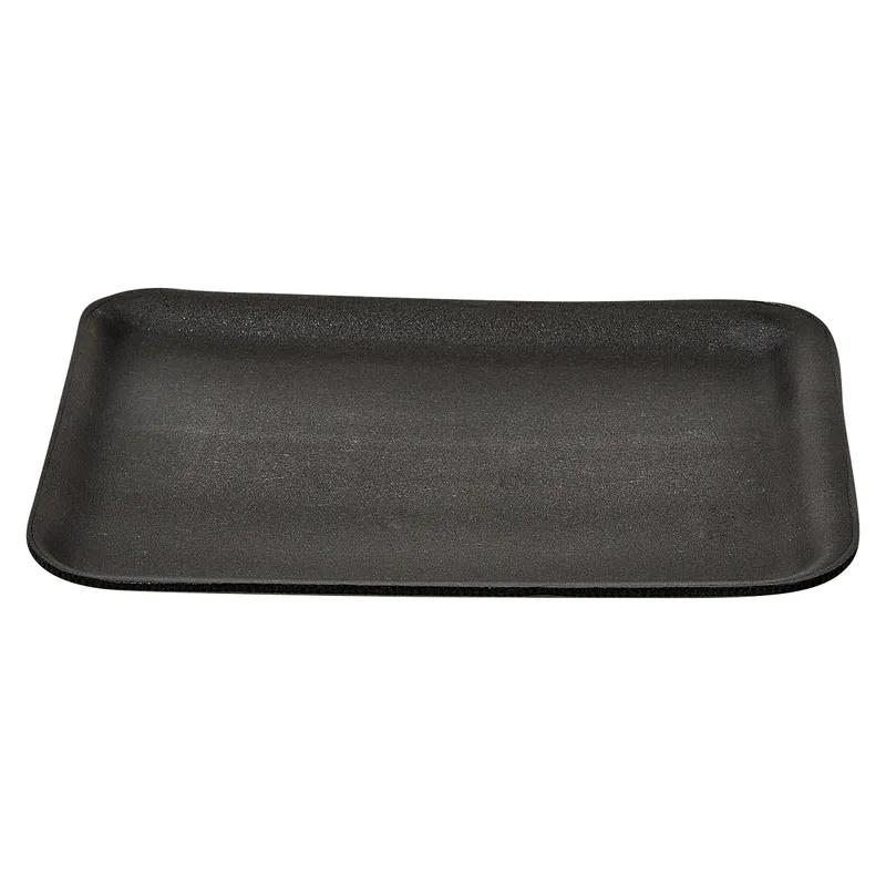 20S Meat Tray 6.31X8.63X0.63 IN Polystyrene Foam Black Rectangle Heavy 500/Case