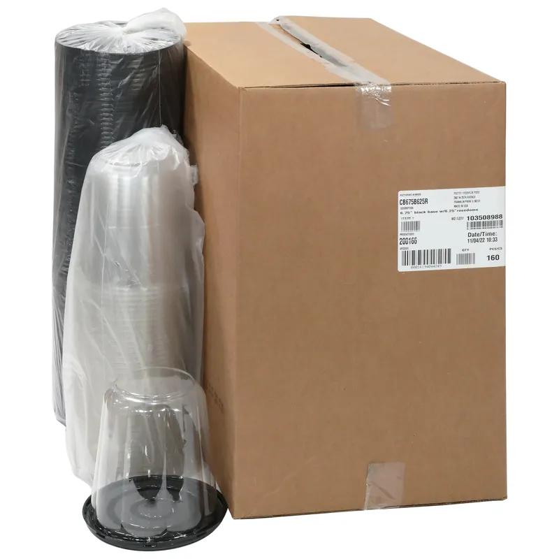 Bakery Container & Lid Combo 6.75X6.25 IN PET Black Clear 160/Case