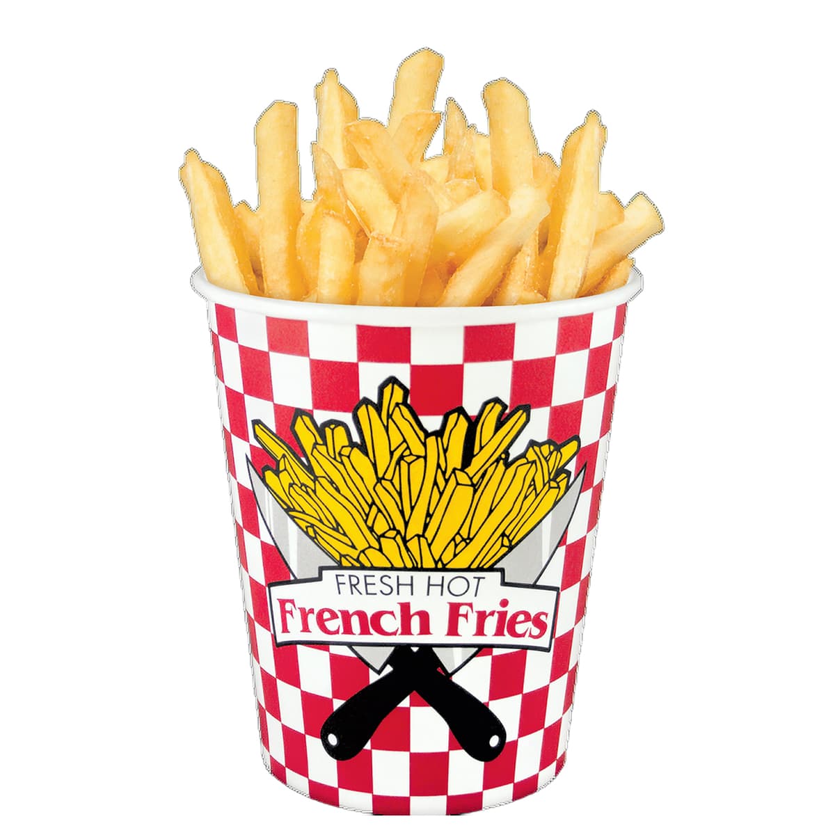 French Fry Cup & Scoop 16 OZ Paper Multicolor Round Bulk 1000/Case