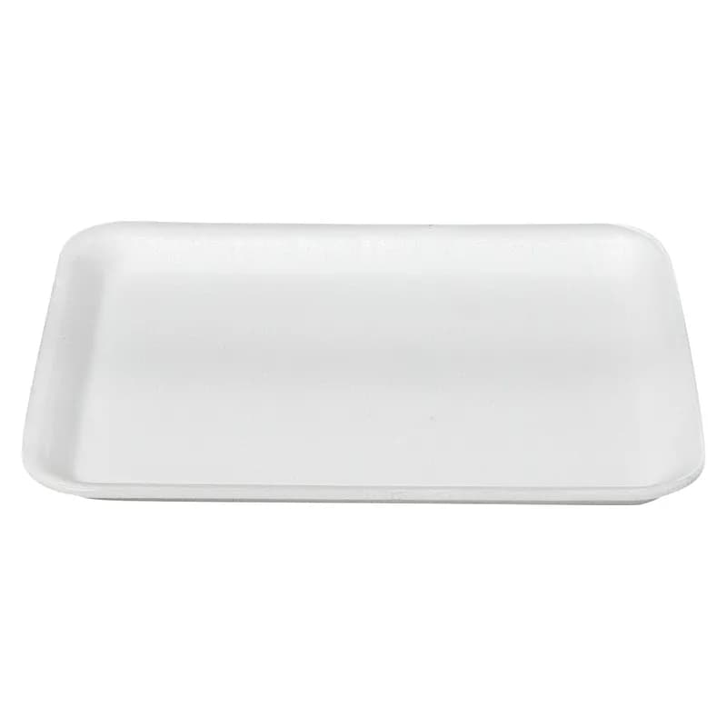 20S Meat Tray 6.31X8.63X0.63 IN 1 Compartment Polystyrene Foam White Rectangle 500/Case
