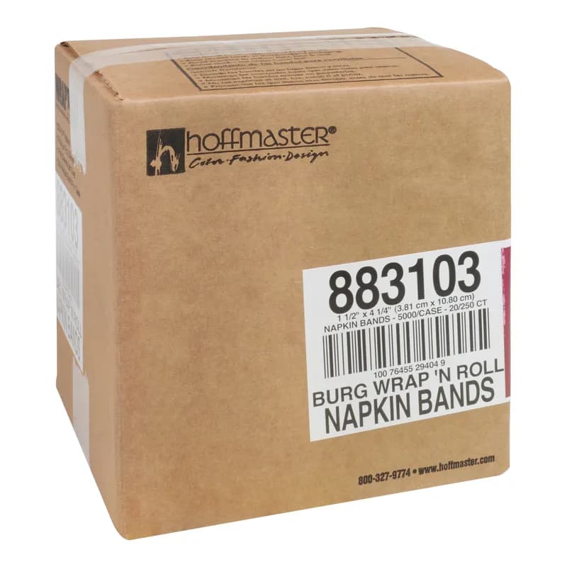 Napkin Bands 4.25X1.5 IN Burgundy Paper 250 Count/Pack 20 Packs/Case 5000 Count/Case