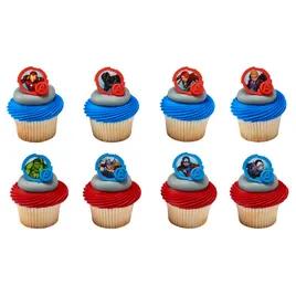 Cake & Cupcake Topper Ring Plastic Multicolor Marvel Avengers 144/Pack