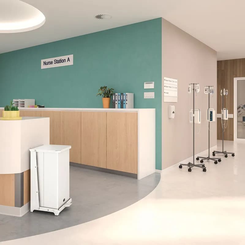 Defenders® Biohazard 1-Stream Trash Can 10.50X10.50X14.25 IN 4 GAL Red Metal Step-On With Plastic Liner 1/Each