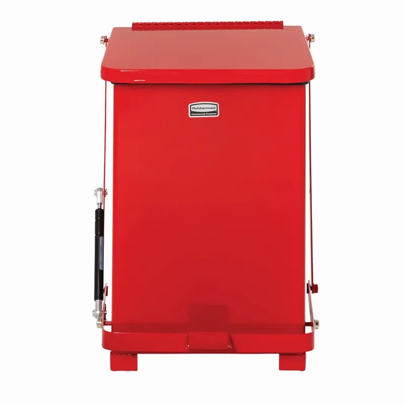 Defenders® Biohazard 1-Stream Trash Can 10.50X10.50X14.25 IN 4 GAL Red Metal Step-On With Plastic Liner 1/Each