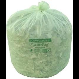 Can Liner 35X44 IN 39 GAL Green Plastic 1MIL 100/Case