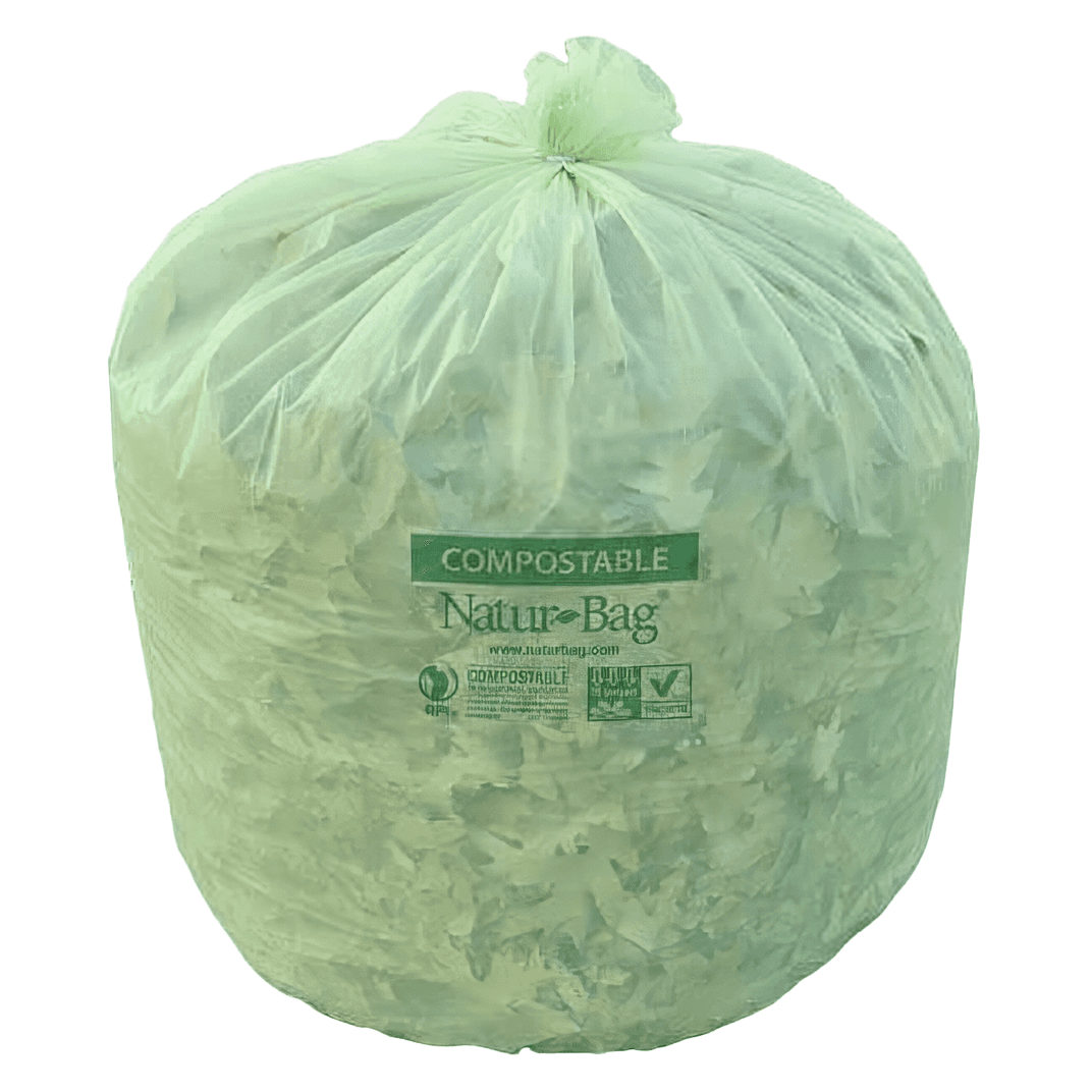 Compostable Liner 35X44 IN 39 GAL Green Plastic 1MIL 100/Case