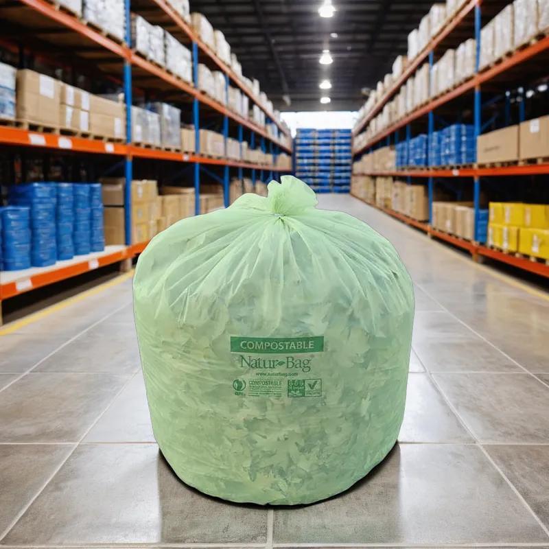 Compostable Liner 35X44 IN 39 GAL Green Plastic 1MIL 100/Case