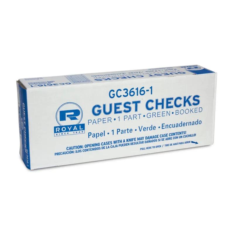 Guest Check Paper Green 1-Part Booked 16 Line 10 Count/Pack 5 Packs/Case 50 Count/Case