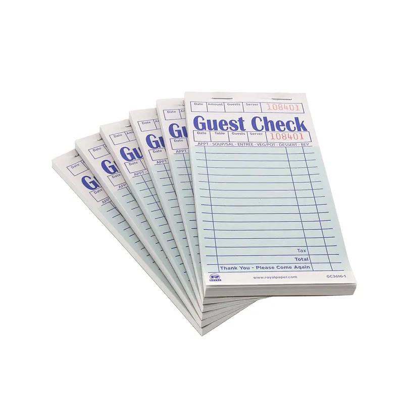 Guest Check Paper Green 1-Part Booked 16 Line 10 Count/Pack 5 Packs/Case 50 Count/Case