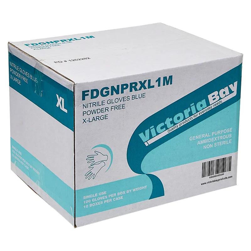 Victoria Bay Examination Gloves XL Blue 3MIL Nitrile Disposable Powder-Free 1000/Case