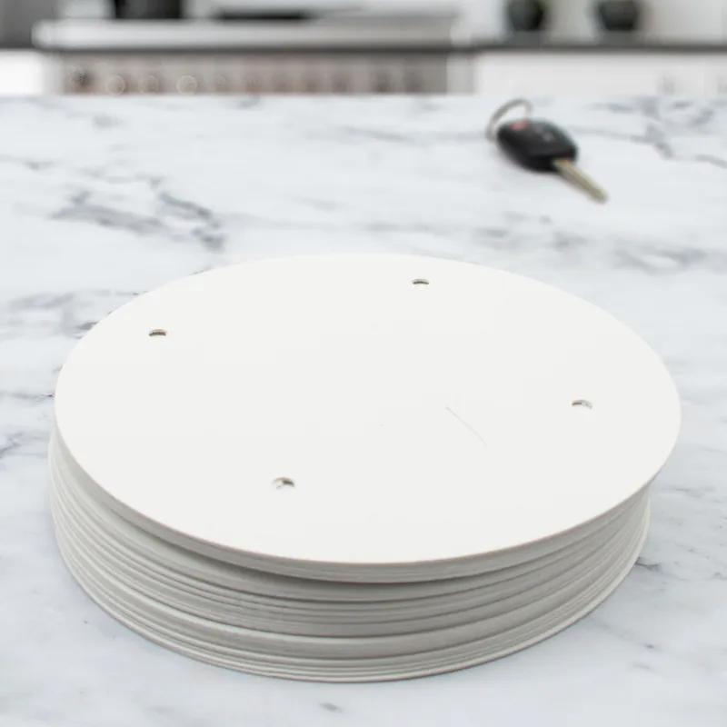 Solo® Lid Flat 8.4X0.04 IN 1 Compartment Coated Paper White For 165 OZ Container Closing Tabs Unhinged 100/Case