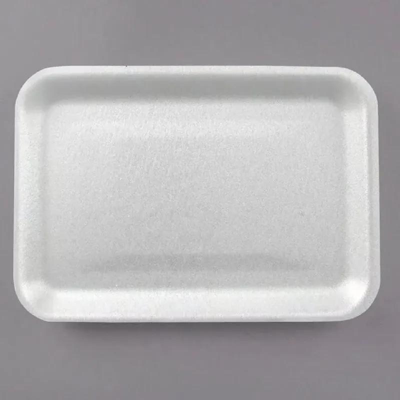 4 Meat Tray 7.25X9.25X1.25 IN Polystyrene Foam White Rectangle Heavy 500/Case
