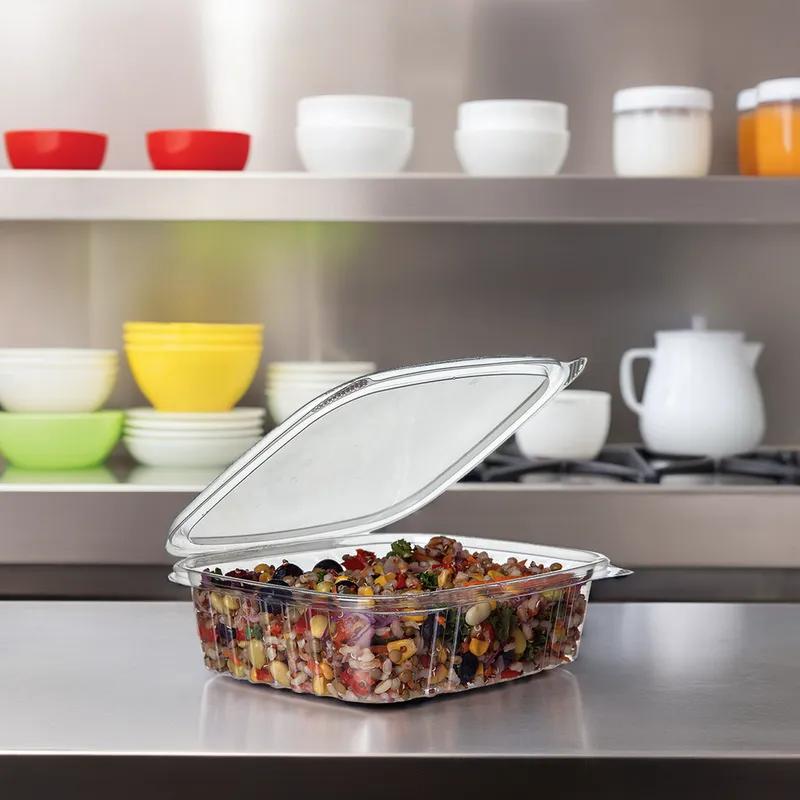 Deli Container Hinged 24 OZ PLA Clear Rectangle 200/Case