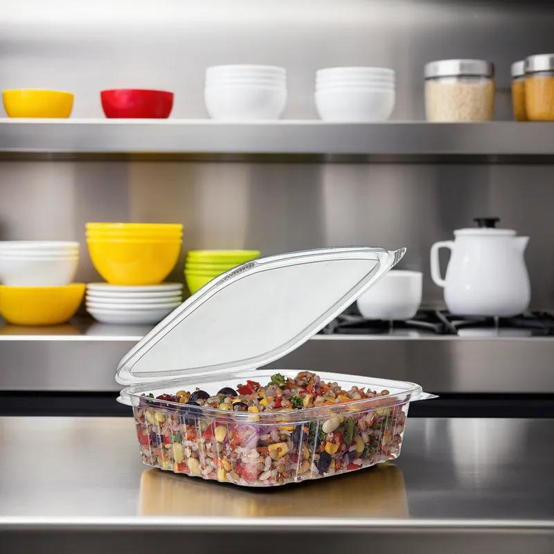 Deli Container Hinged 24 OZ PLA Clear Rectangle 200/Case
