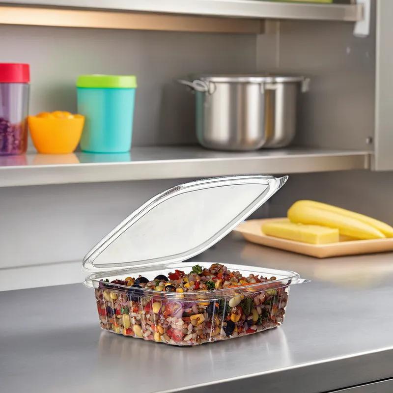 Deli Container Hinged 24 OZ PLA Clear Rectangle 200/Case
