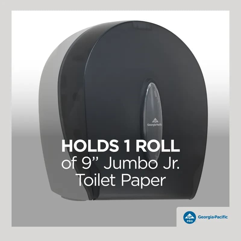 Georgia-Pacific Pro® Toilet Paper Dispenser 5.39X10.61 IN Translucent Smoke 1-Roll Jumbo Jr (JRT) High Capacity 1/Each