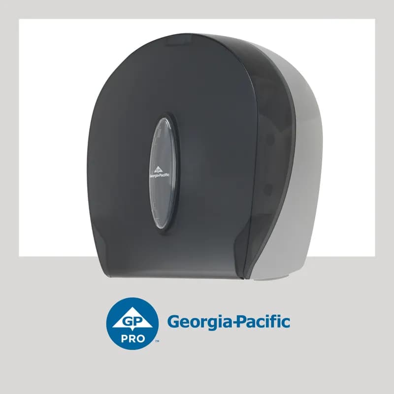 Georgia-Pacific Pro® Toilet Paper Dispenser 5.39X10.61 IN Translucent Smoke 1-Roll Jumbo Jr (JRT) High Capacity 1/Each