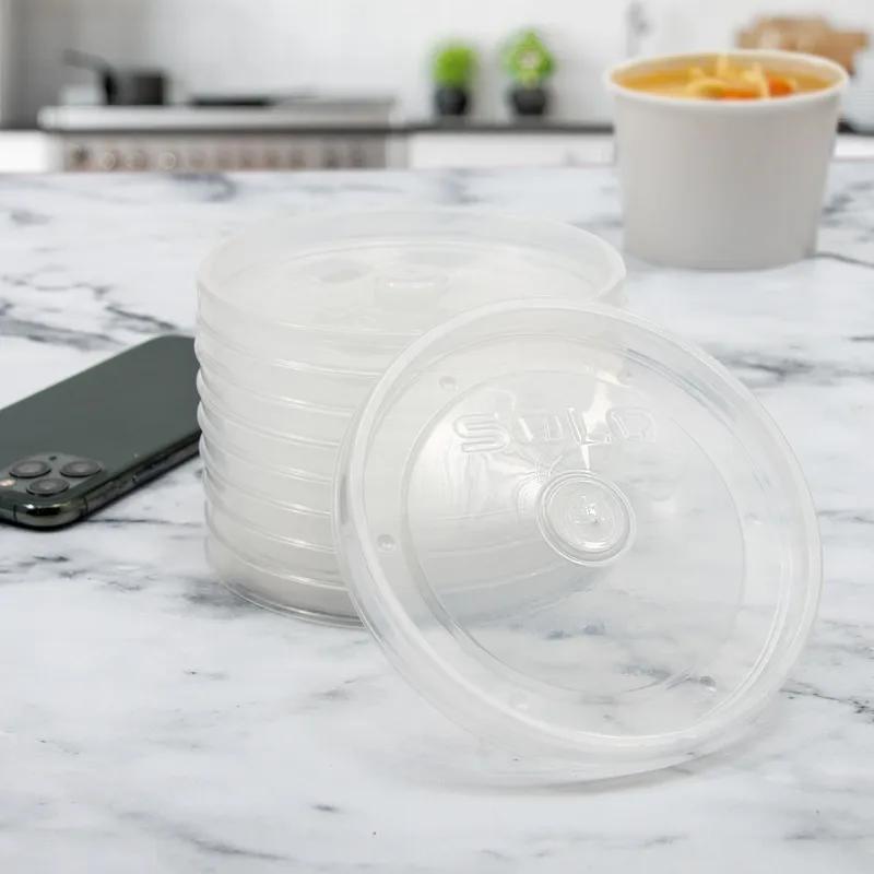 Solo® Flexstyle® Lid 4.701X0.468 IN PP Clear For 32 OZ Bowl Recessed Vented Leak Resistant 50 Count/Bag 20 Bags/Case