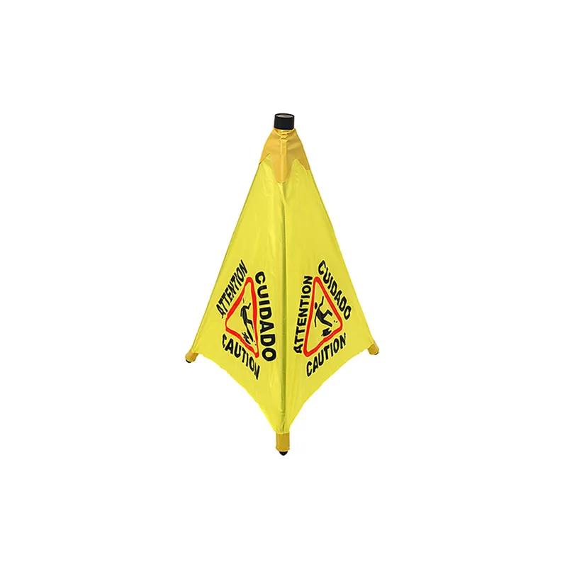 Impact® Safety Cone 31 IN Yellow Black Plastic Pop-Up Trilingual Mountable Private Labeling Area 1 IN x 1.75 IN 1/Each