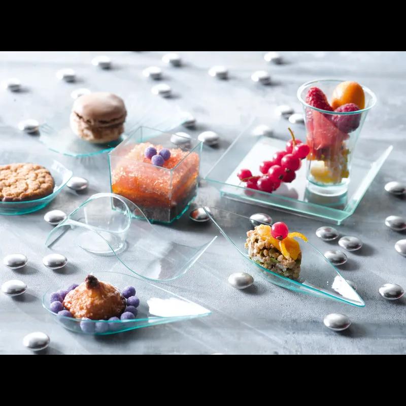 Plate 4X4X0.64 IN Plastic Translucent Green Square Freezer Safe 25 Count/Pack 4 Packs/Case 100 Count/Case