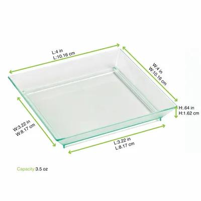 Plate 4X4X0.64 IN Plastic Translucent Green Square Freezer Safe 25 Count/Pack 4 Packs/Case 100 Count/Case