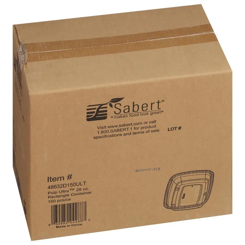 Take-Out Container Base 28 OZ 8.5X6.3X1.9 IN Pulp Fiber PLA Kraft Rectangle 150/Case