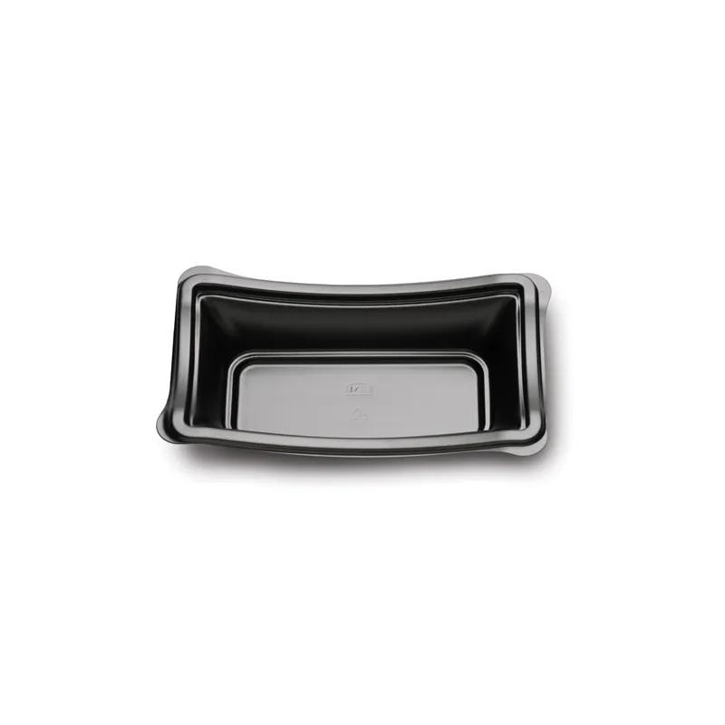 New Wave® Take-Out Container Base 8 IN PS Black Oblong Deep 600/Case