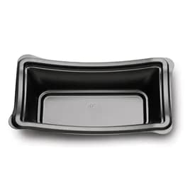 New Wave® Take-Out Container Base 8 IN PS Black Oblong Deep 600/Case