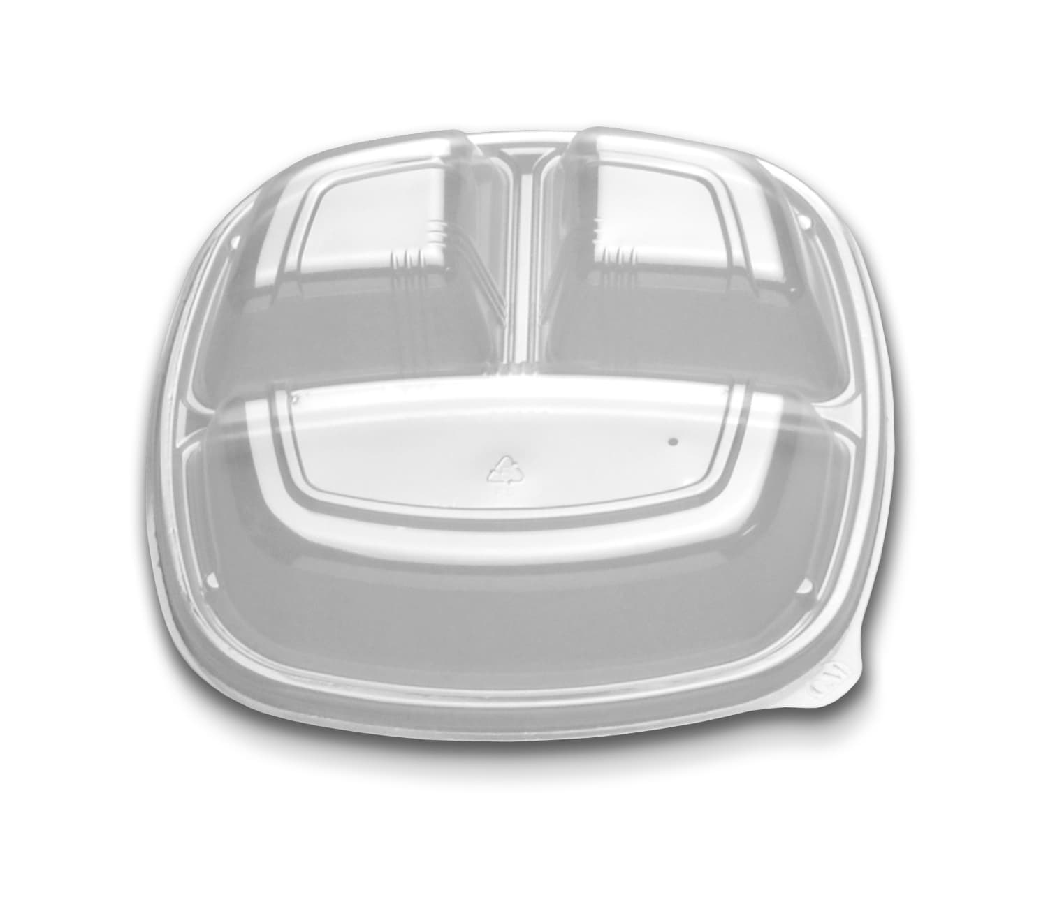 Lid Dome 9 IN 3 Compartment Clear For Plate Unhinged 300/Case
