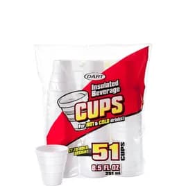 Dart® Cup Easy to Hold 8.5 OZ EPS White 51 Count/Pack 24 Packs/Case 1224 Count/Case